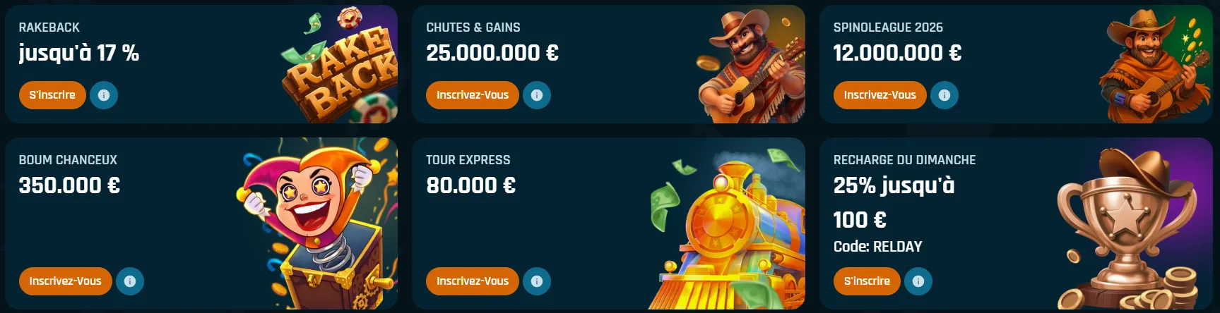 Liste des promotions et bonus actuels de Ringospin